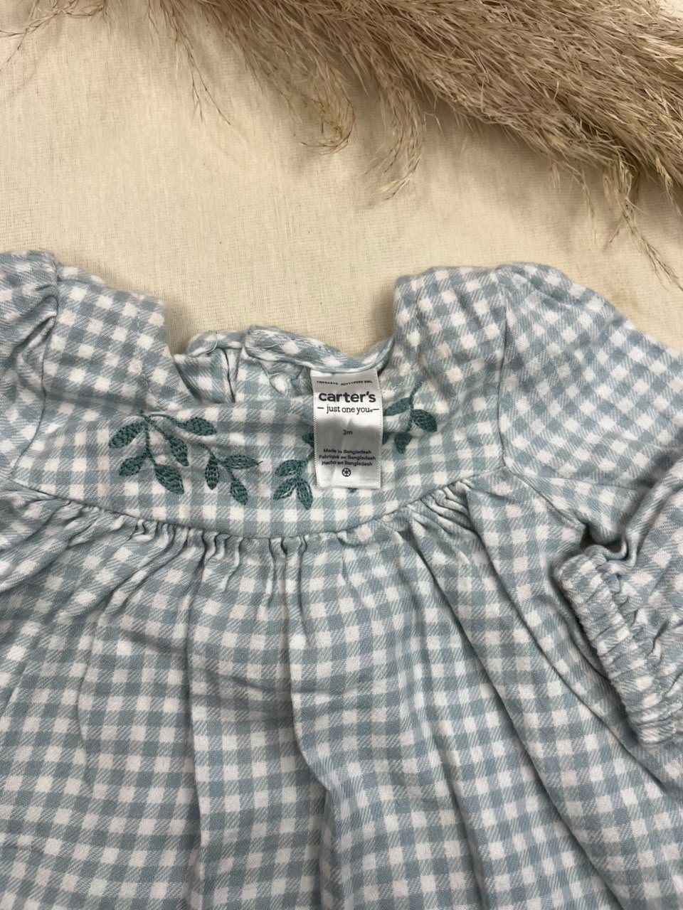 Vestido de cuadros vichy azul  niña 3meses