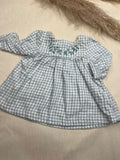 Vestido de cuadros vichy azul  niña 3meses